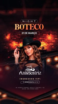 Story Flyer Próximos Shows Night Boteco Show Ana Beatriz 21 de Março PSD Editável