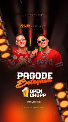 Story Flyer Próximos Shows Pagode Botequim Open Chopp PSD Editável