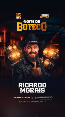 Story Flyer Próximos Shows Noite do Boteco Ricardo Morais PSD Editável