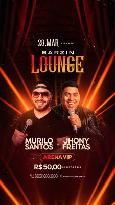 Story Flyer Próximos Shows Barzin Lounge 28 Mar PSD Editável