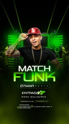 Story Flyer Próximos Shows Match Funk 27 de Março Sexta Entrada VIP Para Mulheres PSD Editável