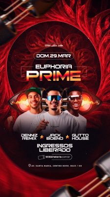 Story Flyer Próximos Shows Euphoria Prime 29 Mar Ingressos Liberado PSD Editável