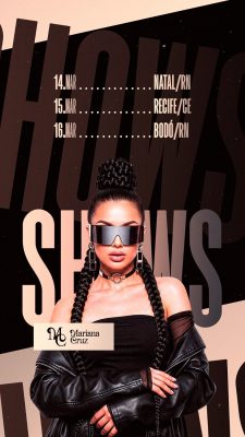 Story Flyer Agenda de Shows Mariana Cruz 14 a 16 MAR PSD Editável