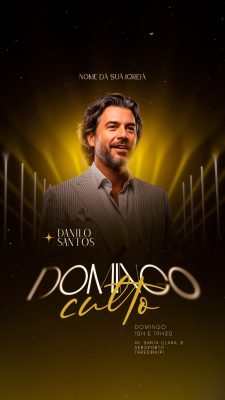 Story Flyer Evento Culto Domingo Danilo Santos PSD Editável