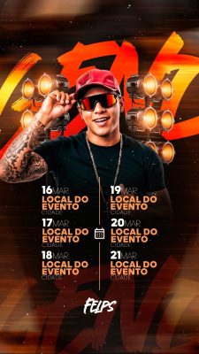 Story Flyer Agenda de Shows Evento Felps PSD Editável