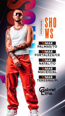 Story Flyer Agenda de Shows Gabriel Lima Próximos Shows PSD Editável