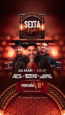 Story Flyer Próximos Shows Vybe 20 Março Portaria VIP PSD Editável