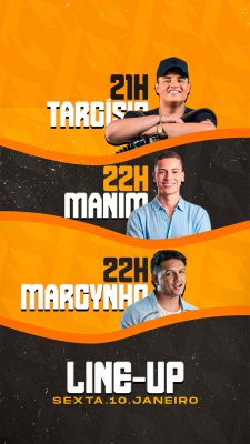 Line-up Musical Sexta 10 Janeiro Artistas Horários PSD Editável