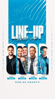 Line-up Sábado 22 de Agosto Evento Musical PSD Editável