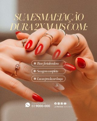 Manicure Esmaltação Dura 2X Mais Promoção PSD Editável