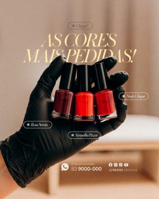 Manicure Esmaltação Cores Maia Pedidas PSD Editável