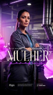 Story 08 de Março Dia Internacional da Mulher Post Redes Sociais PSD Editável