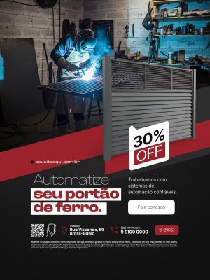 Serralheria Automatize Seu Portão de Ferro 30% OFF PSD Editável
