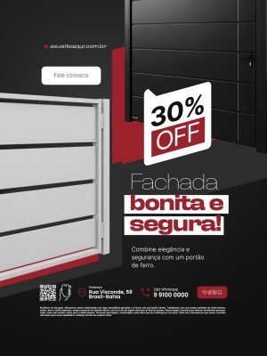 Fachada Bonita e Segura 30% OFF Serralheria PSD Editável