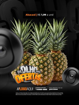 Ofertas Abacaxi De Olho Nas Ofertas PSD Editável
