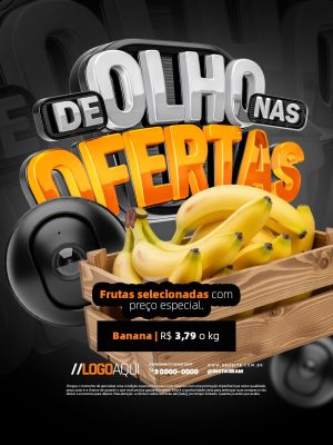 Ofertas De Olho Nas Ofertas Frutas Selecionadas PSD Editável