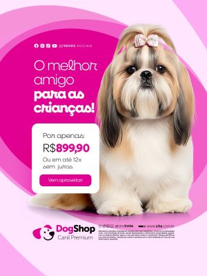 Cachorro á Venda  O Melhor Amigo Para as Crianças  PSD Editável