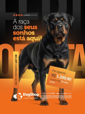 Cachorro á Venda A Raça Dos Seus Sonhos PSD Editável