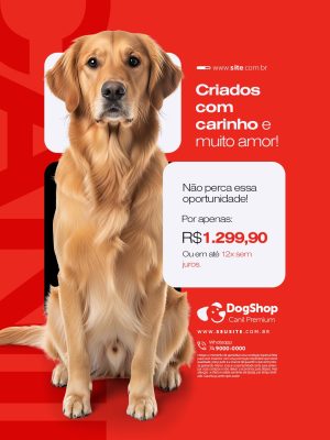 Cachorro á Venda Criados com Carinho e Muito Amor PSD Editável