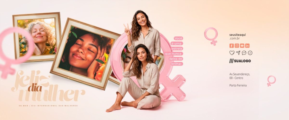 Carrossel Dia Mulher Você É Uma Estrela Que Nunca Deixa de Brilhar PSD Editável