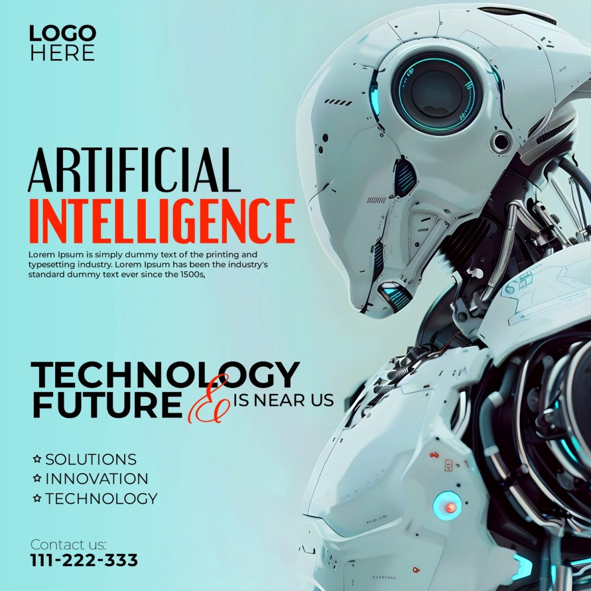Inteligência Artificial Futuro da Tecnologia Banner Digital PSD Editável