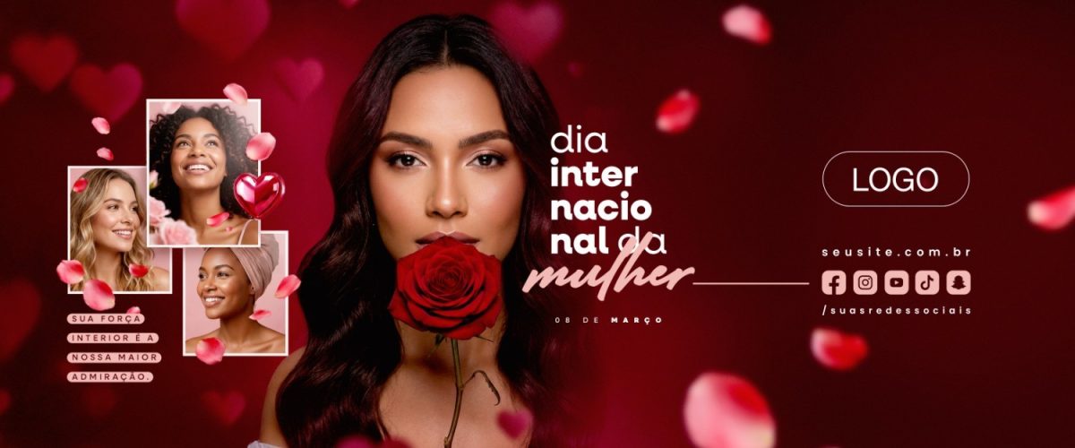 Carrossel Dia Internacional da Mulher 08 de Março Sua Força Interior PSD Editável