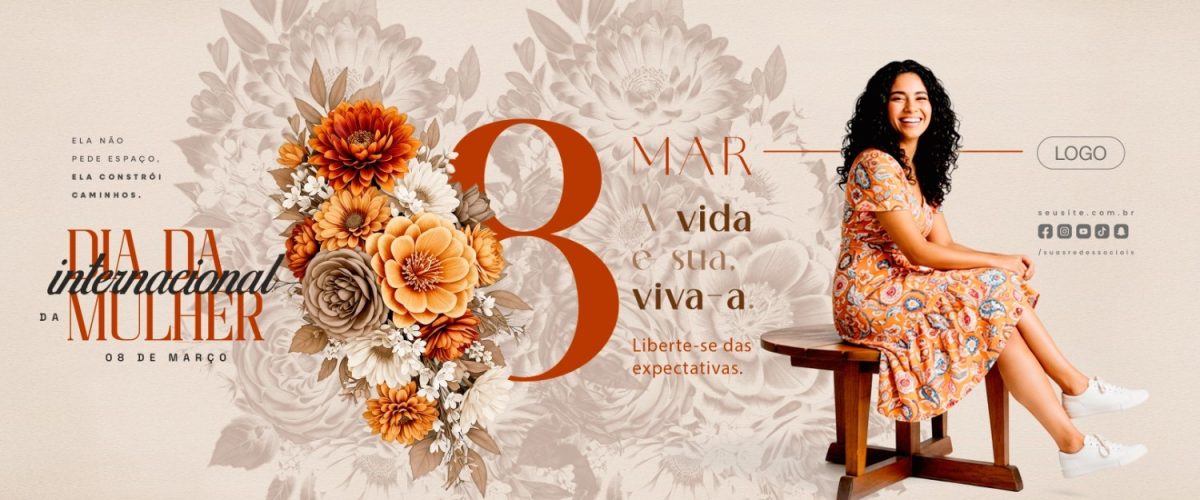 Carrossel Dia Internacional da Mulher 08 de Março PSD Editável