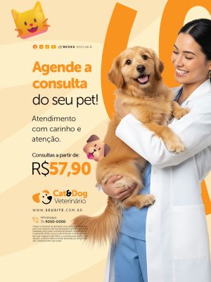 Veterinário Agende a Consulta do Seu Pet PSD Editável