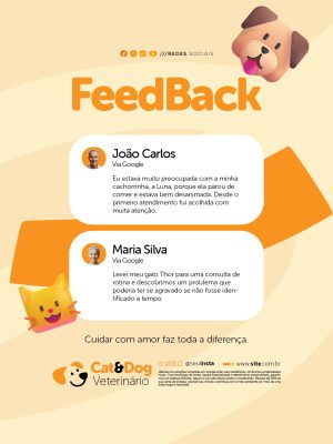 Feedback Veterinário Avaliações PSD Editável