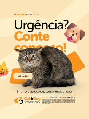 Urgência Conte Conosco Veterinário PSD Editável