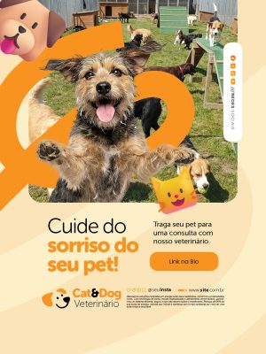 Veterinário Cuide do Sorriso do Seu Pet Consulta PSD Editável