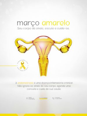 Março Amarelo Conhecer para Cuidar Campanha de Saúde PSD Editável