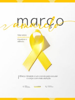 Março Amarelo Falar Sobre Endometriose Quebrar Silêncio PSD Editável