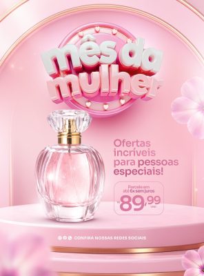 Mês da Mulher Ofertas Incríveis Produtos PSD Editável