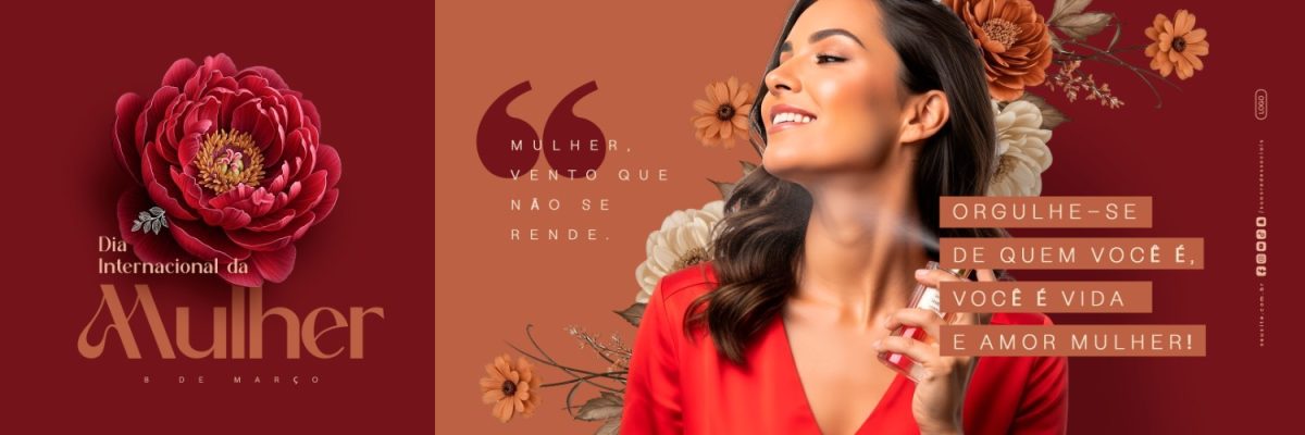 Carrossel Dia Internacional da Mulher 8 de Março Empoderamento PSD Editável