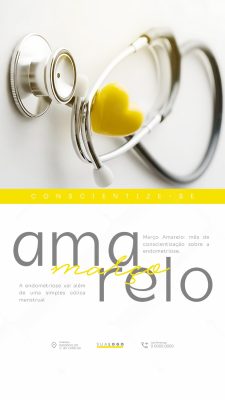 Março Amarelo Pós Endometriose Conscientize-se PSD Editável