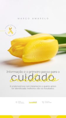 Março Amarelo Conhecer Para Cuidar Design Informativo PSD Editável