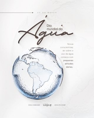 Dia Mundial da Água Conscientização 22 de Março PSD Editável
