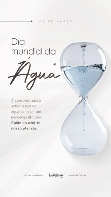 Dia Mundial da Água 22 de Março Conscientização Aqua PSD Editável