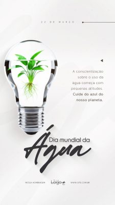 Dia Mundial da Água 22 de Março Social Media PSD Editável