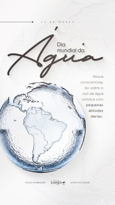 Dia Mundial da Água Conscientização e Cuidado 22 de Março PSD Editável