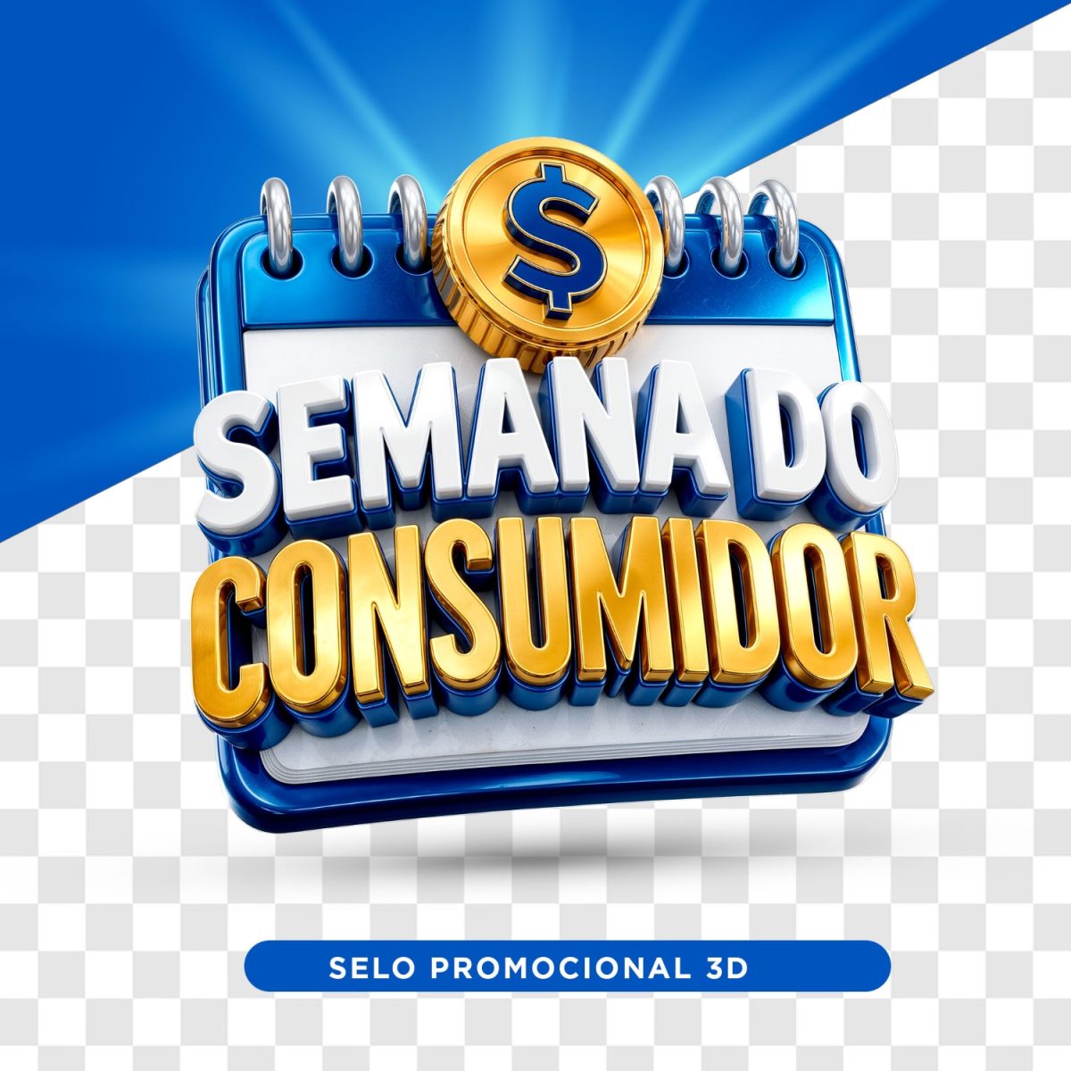 Semana do Consumidor Selo Promocional 3D  PSD Editável