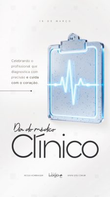 Dia do Médico Clínico 16 de Março Social Media PSD Editável