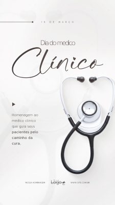 Dia do Médico Clínico Homenagem Profissional Saúde PSD Editável