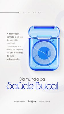 Dia Mundial da Saúde Bucal 20 de Março Social Media PSD Editável