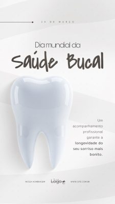 Dia Mundial da Saúde Bucal 20 de Março Social Media PSD Editável