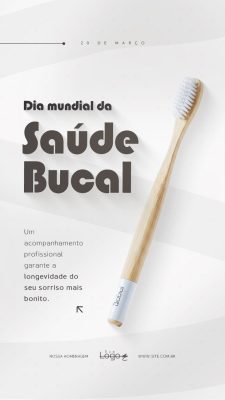 Saúde Bucal Dia Mundial 20 de Março Post Profissional PSD Editável