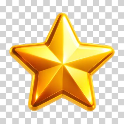 Estrela Dourada 3D Brilhante Elemento Premium PNG Transparente