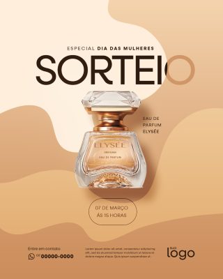 Sorteio Especial Dia das Mulheres Elysée O Boticário PSD Editável