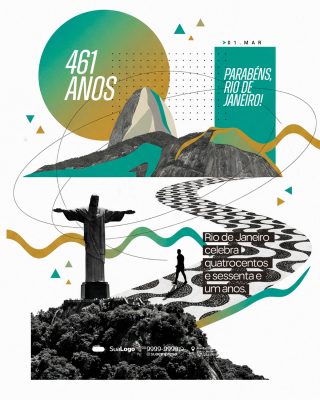 Rio de Janeiro 461 Anos Celebração Março Festividade PSD Editável